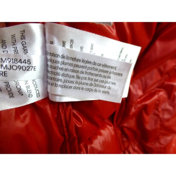 Calvin Klein Red Puffer Jacket Extreme Slim Fit Med Hood, Full Zip - Picture 15 of 16
